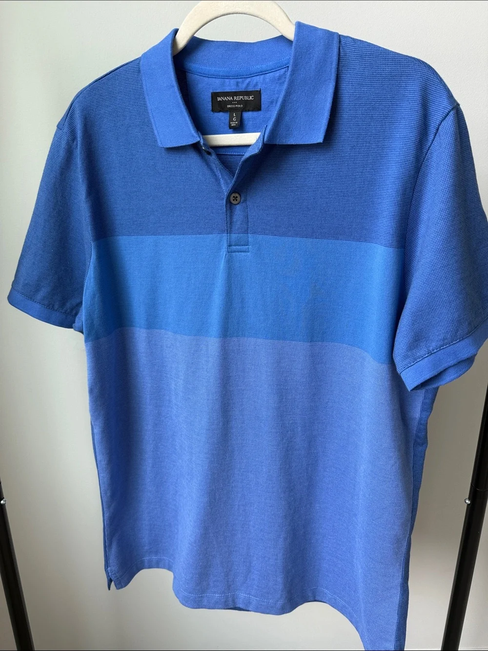Banana Republic Men's Blue Strip Dress Polo